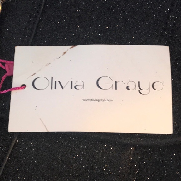 Olivia Graye Black Sparkle Clutch with Shoulder Chain - Picture 6 of 7